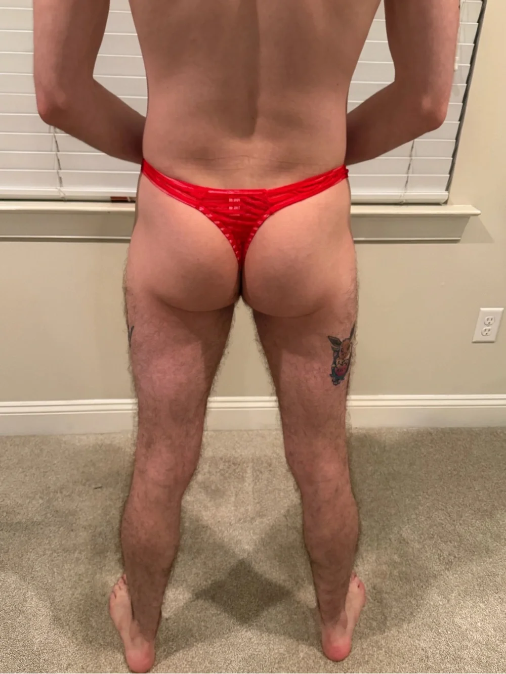 Men's Red Sheet Striped Thong Large NWOT - Picture 5 of 5